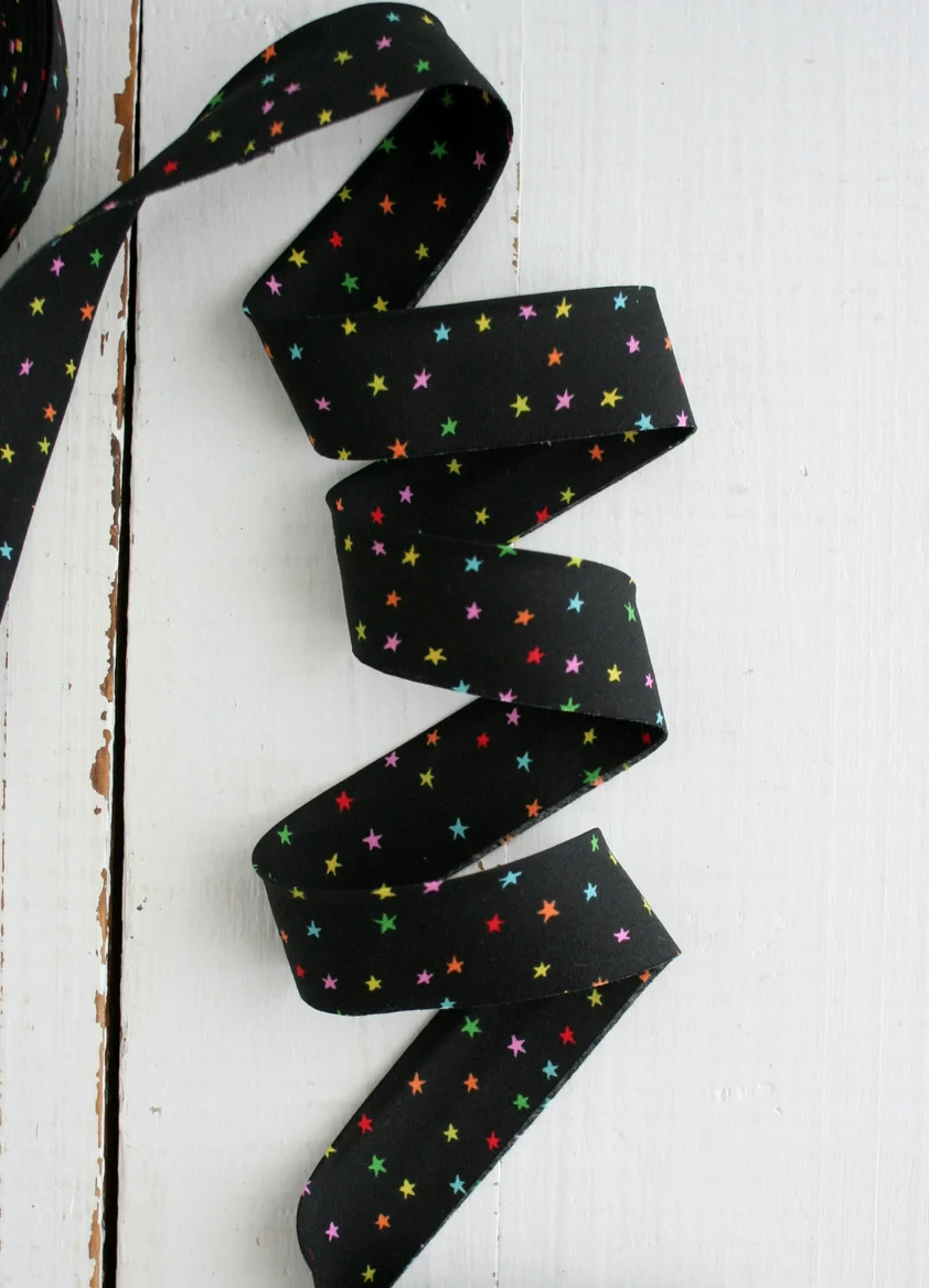 2.5" Bias Quilt Binding // Mini Starry Vivid Rainbow // Bessie Pearl