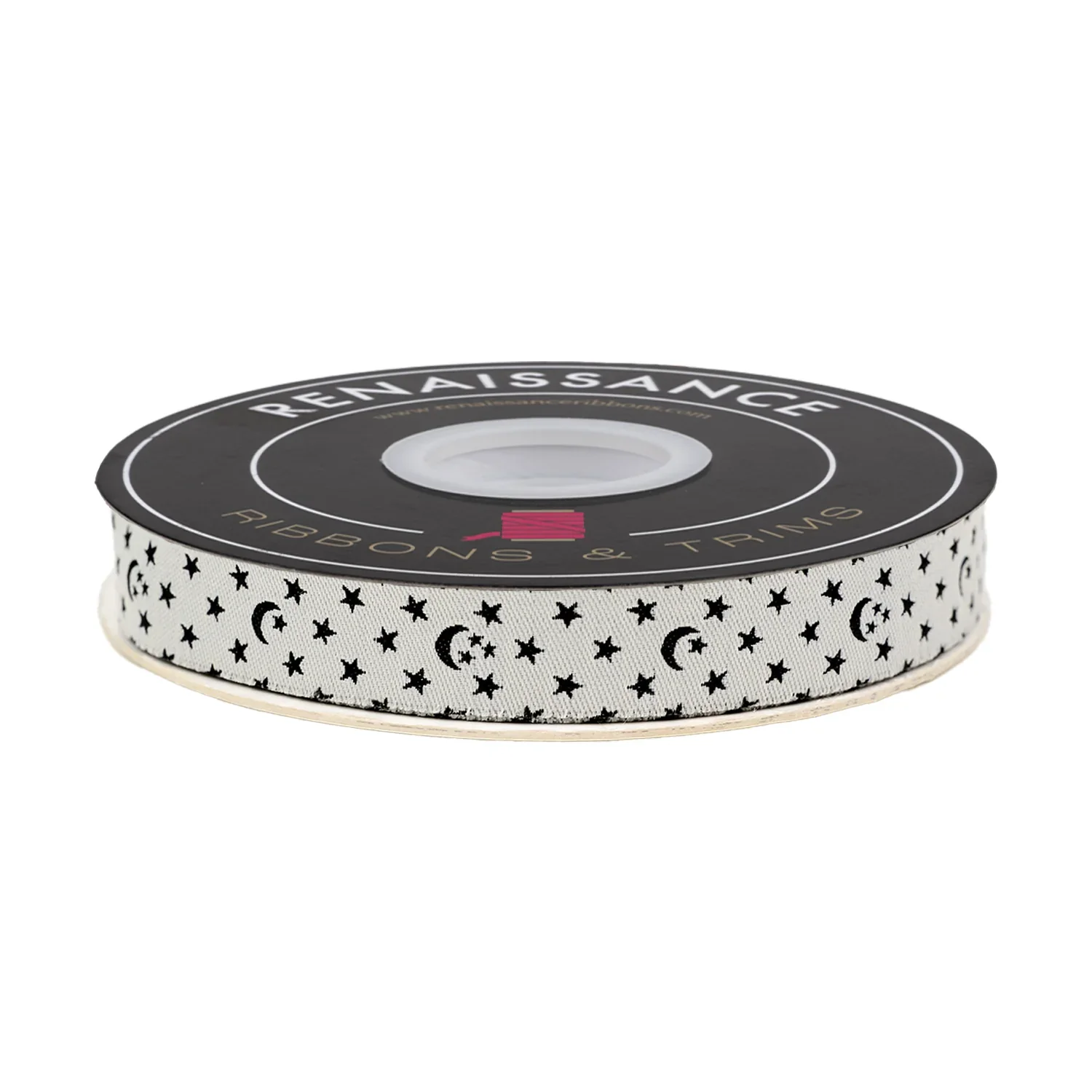 5/8" Ooh Lucky Lucky - Moon & Stars in Natural Ribbon // Alexia Abegg // Renaissance Ribbons - Image 2