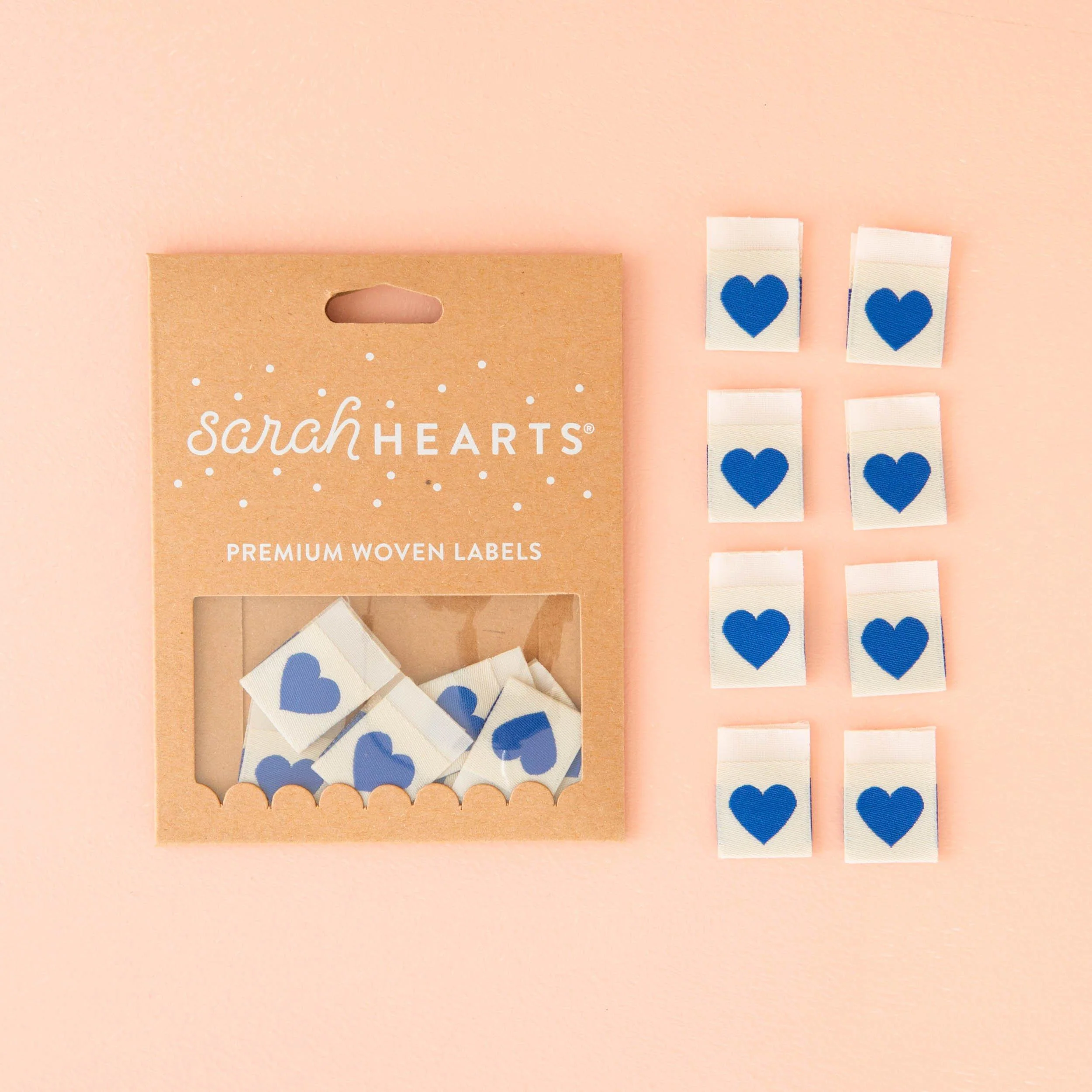 Blue Heart Sewing Woven Labels by Sarah Hearts - Image 2