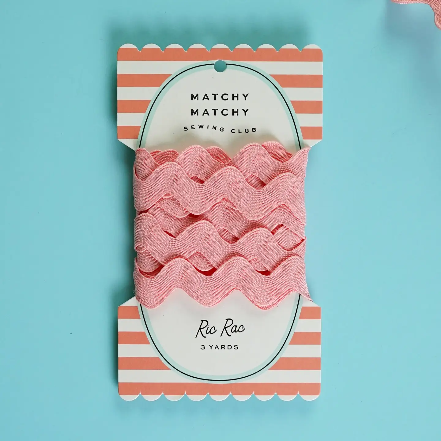 Pink Taffy Big Ric Rac - 3 yards by Matchy Matchy Sewing Club