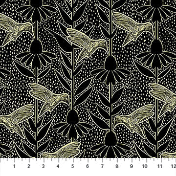 PRE-ORDER Indelible Ink // Humming - Black // Anna Maria Textiles
