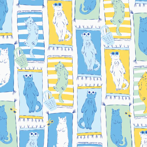 PRE-ORDER Poolside Purrfection // Cabana Cat Naps // Krissy Mast