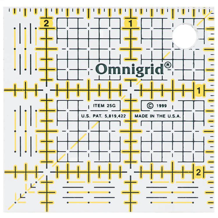 Ruler With Grid 2.5" X 2.5" Square